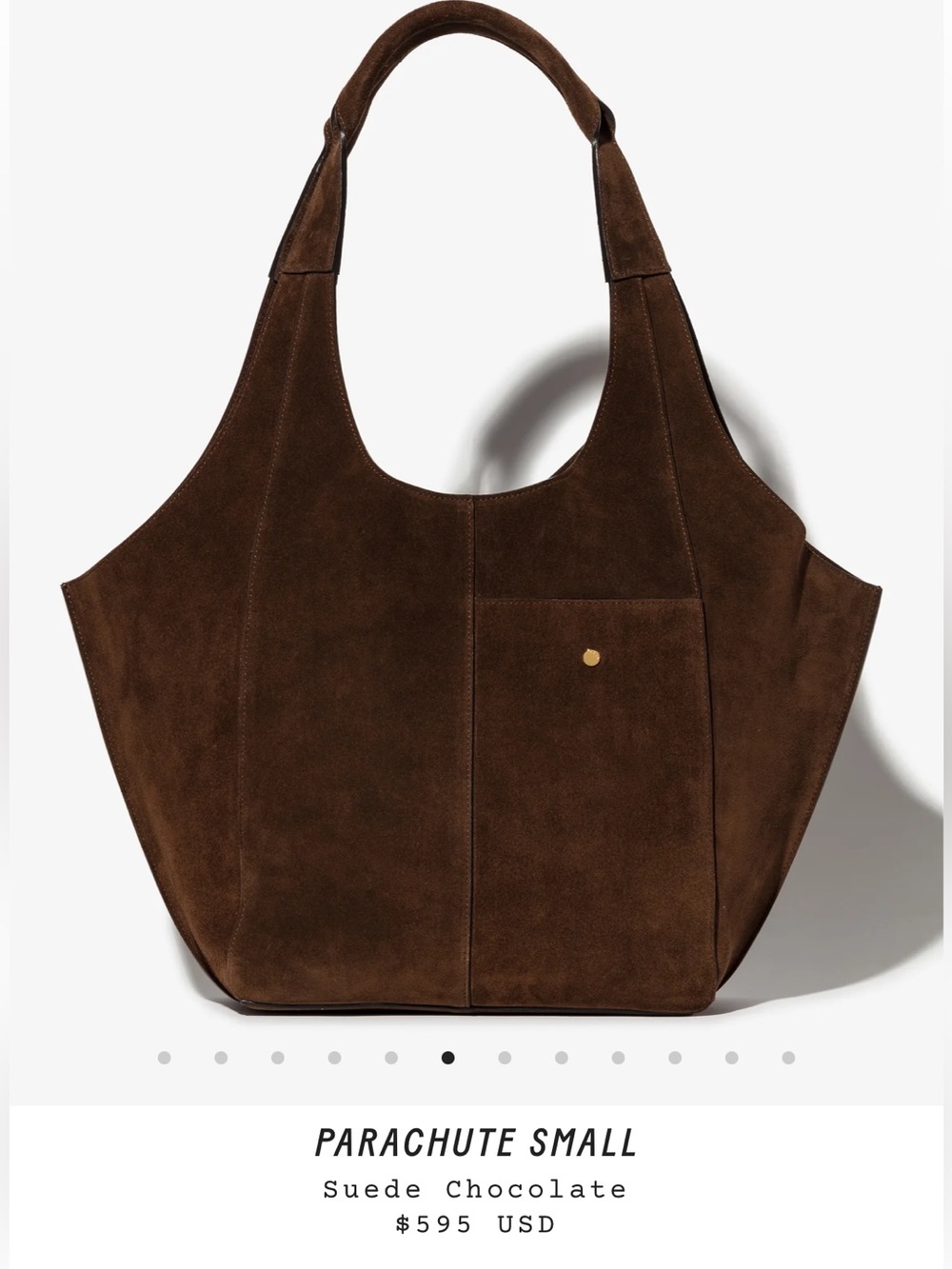 RVSP Paris Brown Suede Shoulder Tote Bag - Classic Women’s Handbag - Picture 2 of 8